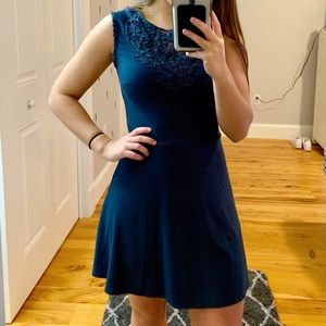 Navy Blue Suede Dress